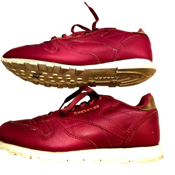 Reebok 5 Girl's Classic Leather Tennis Shoe Twisted Berry Athletic Sneaker - Picture 2 of 7